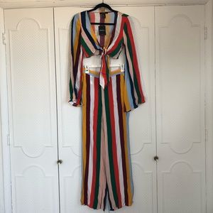 BNWT Striped Crop Top & Pant Set F21